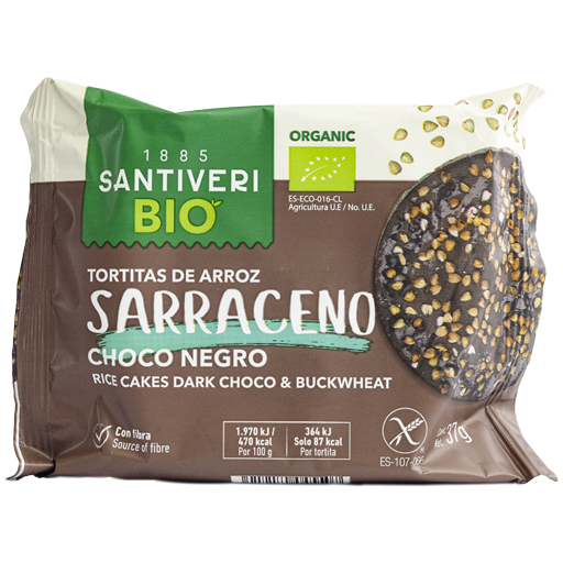 TORTITAS DE ARROZ Y SARRACENO CON CHOCOLATE