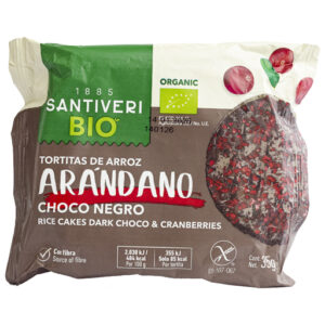 TORTITAS DE ARROZ DE ARÁNDANOS Y CHOCOLATE